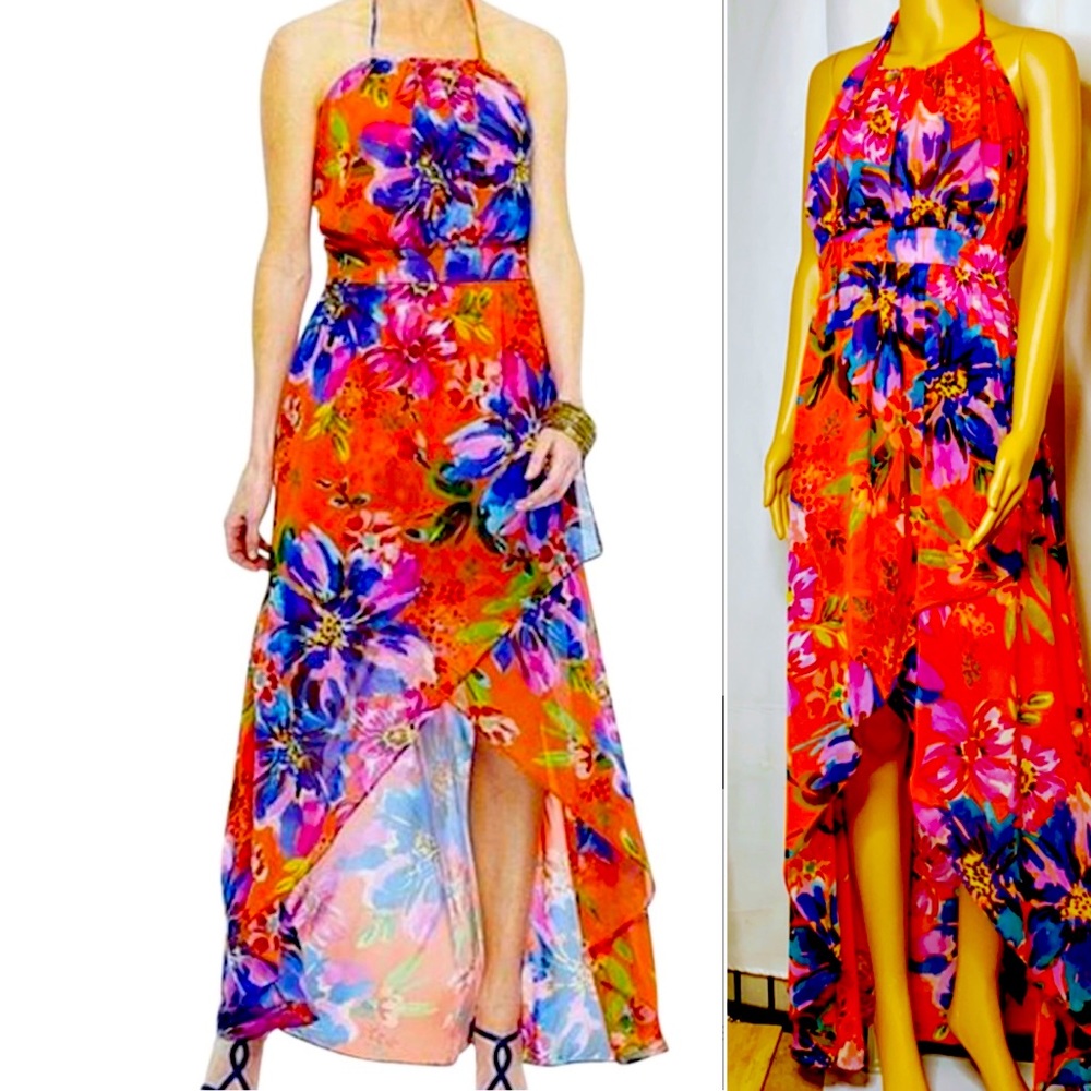 BISOU BISOU Michele Bohbot Hi-Lo Maxi Long DRESS